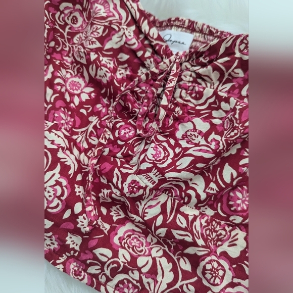 Japna Women's Floral Smocked Crop puff sleeve top Top Blouse Size M - Picture 6 of 12
